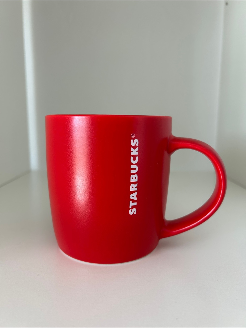 Starbucks Red Matte Ceramic Mug with White Logo